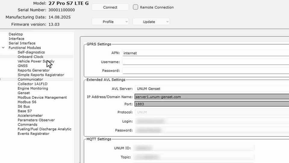 Check the connection if there is no data