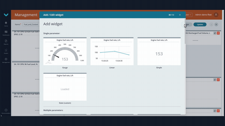 Add a Widget with a free Key