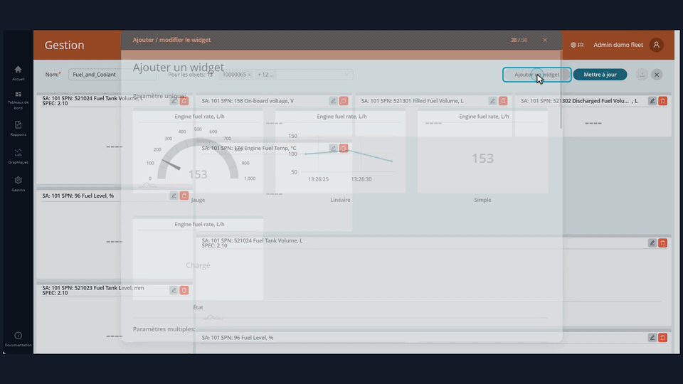 Ajouter un Widget avec une Clé Libre
